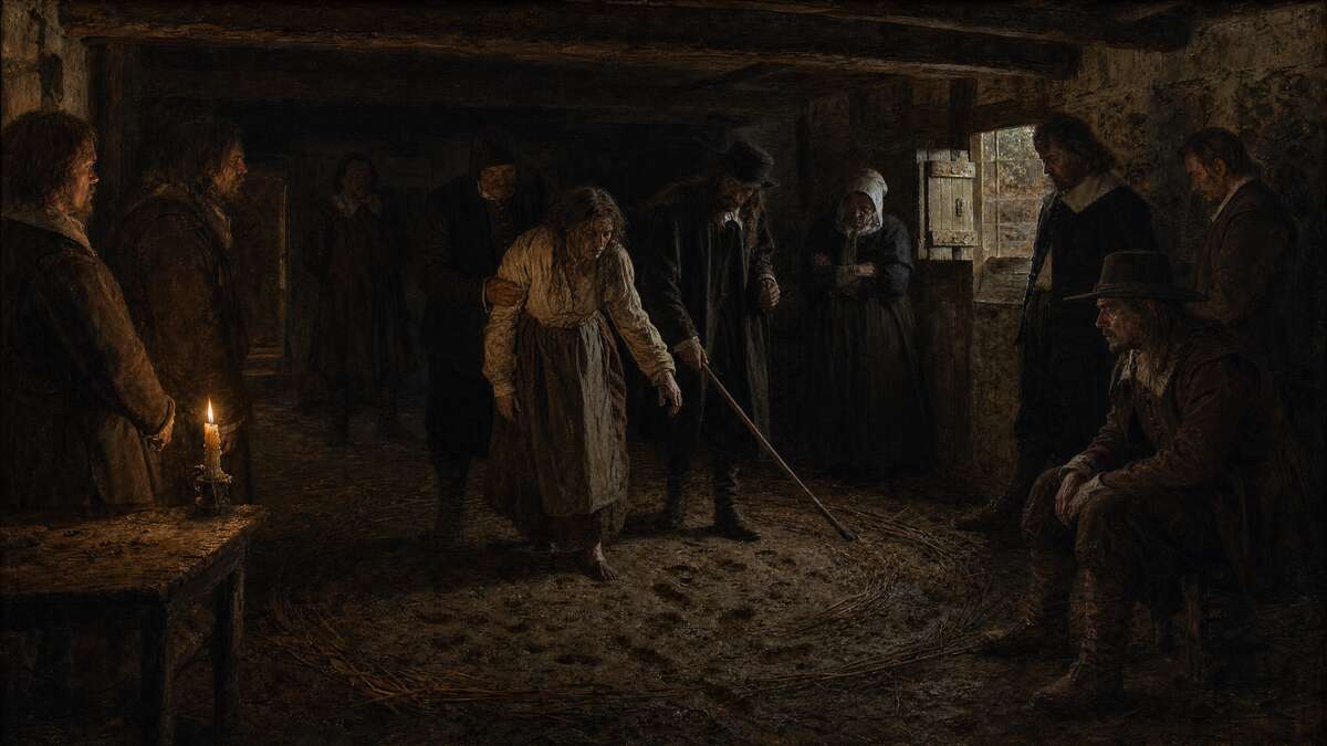 John Stearne punishing witches. Witchfinder General